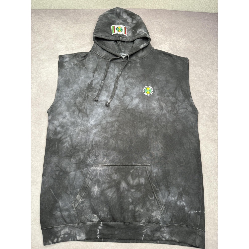 Cross Colours Hoodie‎ Vest Mens Extra Large Black Tie Dye Black Lives Peace